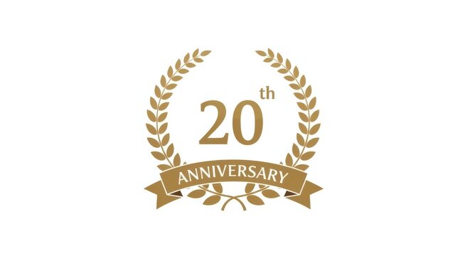20th anniversary golden laurel wreath emblem