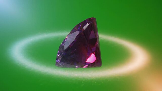 Luxury Round Cut Alexandrite Gemstone Rotating with Color Change Effect