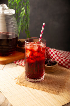 Hibiscus cooler. In Mexico, known as Agua de Jamaica, an infusion made from the hibiscus flower (Hibiscus sabdariffa), which is said to have multiple health benefits. It can be enjoyed hot or cold.