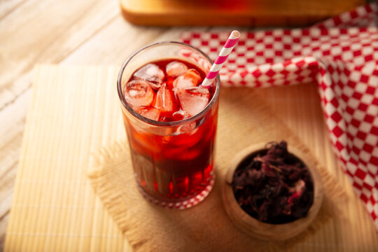 Hibiscus cooler. In Mexico, known as Agua de Jamaica, an infusion made from the hibiscus flower (Hibiscus sabdariffa), which is said to have multiple health benefits. It can be enjoyed hot or cold.