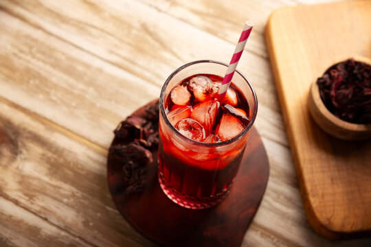 Hibiscus cooler. In Mexico, known as Agua de Jamaica, an infusion made from the hibiscus flower (Hibiscus sabdariffa), which is said to have multiple health benefits. It can be enjoyed hot or cold.