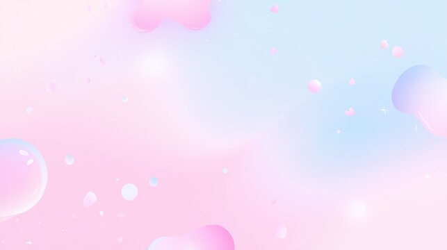 Cheerful pastel gradient background in pink and sky blue with playful abstract elements