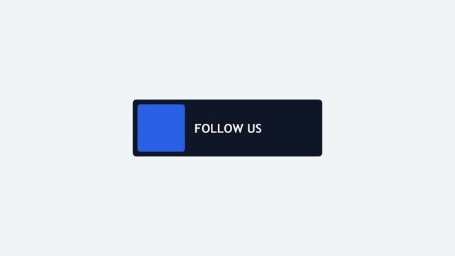 Follow us social media button animation with blue and modern minimalist 4k subscribe
