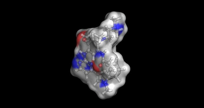Osimertinib, third-generation EGFR inhibitor and targeted cancer therapy for non-small cell lung cancer, 3D molecule spinning, 4K