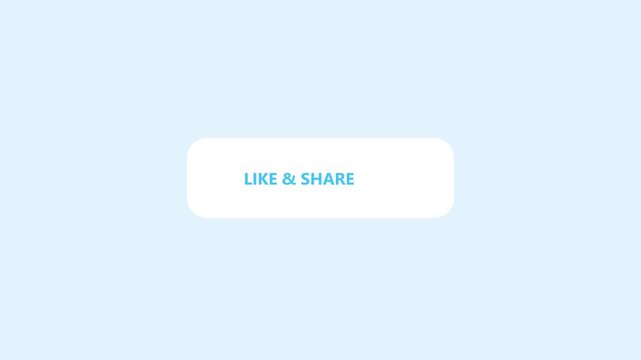 Like and share button animation for social media engagement and digital marketing 4k