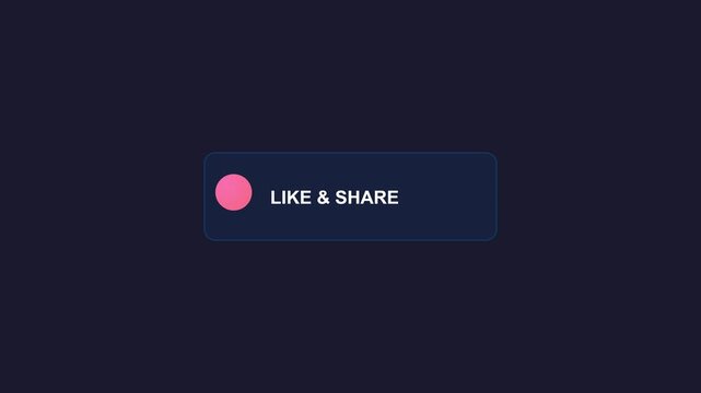 Like and share button animation for social media marketing and digital engagement 4k