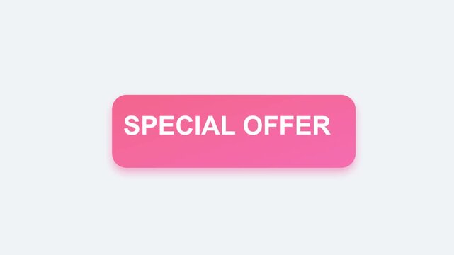 Special offer pink button animation for e-commerce marketing and sales promotion 4k