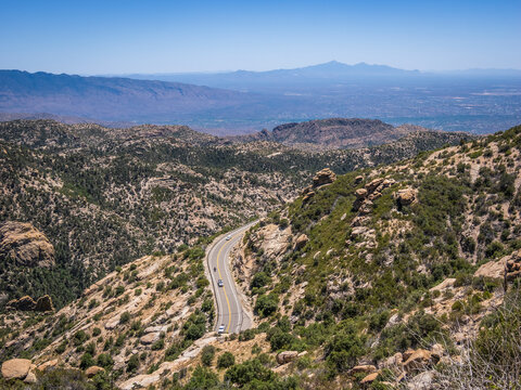 The Catalina Highway  and General Hitchcock Highway. In the Santa Catalina Mountains  often called the Mount Lemmon Scenic Byway; outside Tucson Arizona, USA
