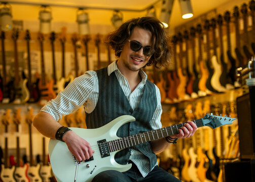 Stylish Electric Guitarist.