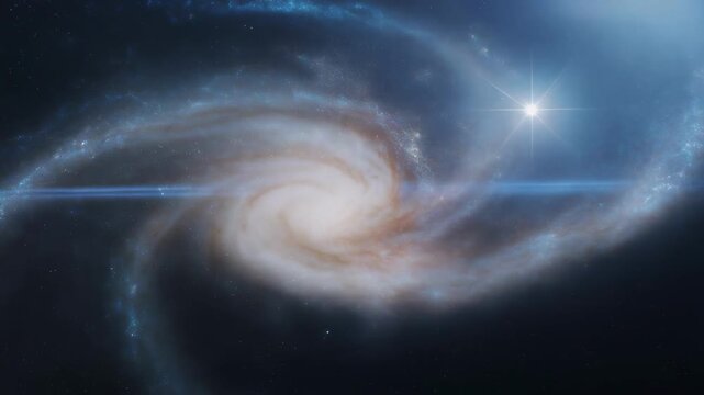 Celestial nebula swirling in deep space with vibrant colors