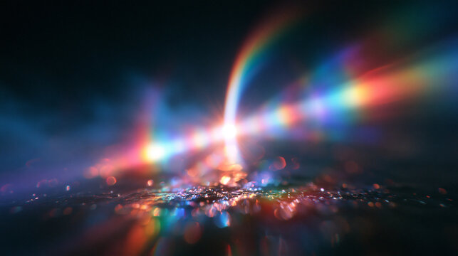 Abstract Rainbow Lens Flare and Prism Light Effect
