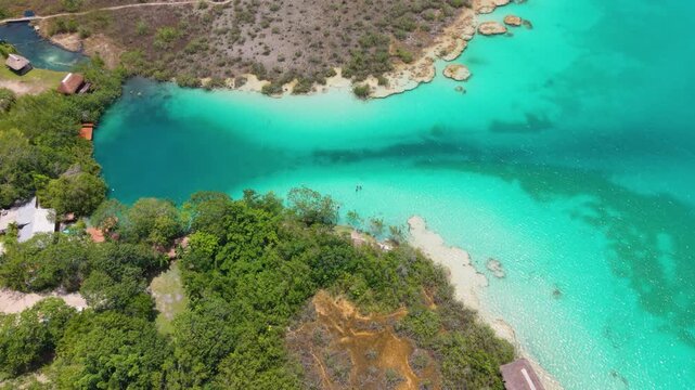 Panoramic drone shot of Bonanza Lagoon, Mexico