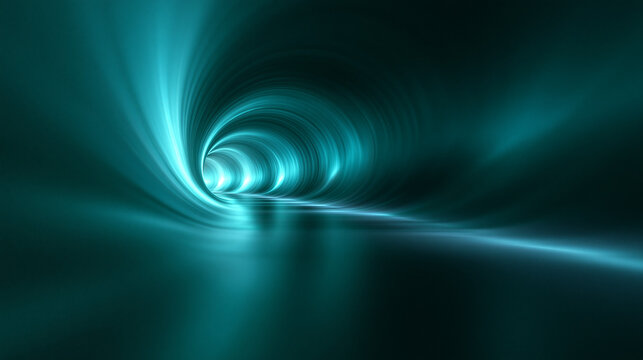 Futuristic Glowing Light Tunnel and Cyber Vortex Background