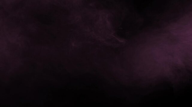 Gentle pink smoke haze swirling softly in middle right section on isolated black background