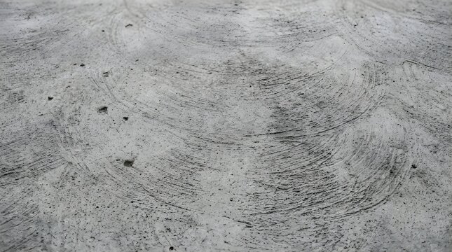 Industrial concrete floor texture with circular brush strokes. Gray cement surface background. Gritty stone floor for architectural design.