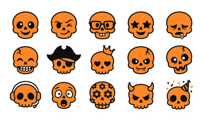 Naklejka premium A collection of stylized graphic icons featuring a halloween bat in various flying and hanging poses for holiday design