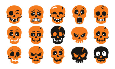 Fototapeta premium A collection of various stylized halloween bat icons featuring different wing shapes and poses for festive holiday design projects