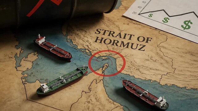 Rising Oil Prices and the Strait of Hormuz Global Energy Crisis Concept.