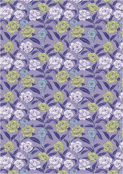 Seamless floral camellia pattern, 