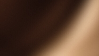 Fototapeta premium Abstract dark moody background with glowing warm copper light beam, dark chocolate brown and deep shadow smooth diagonal gradient and vintage grainy noise texture