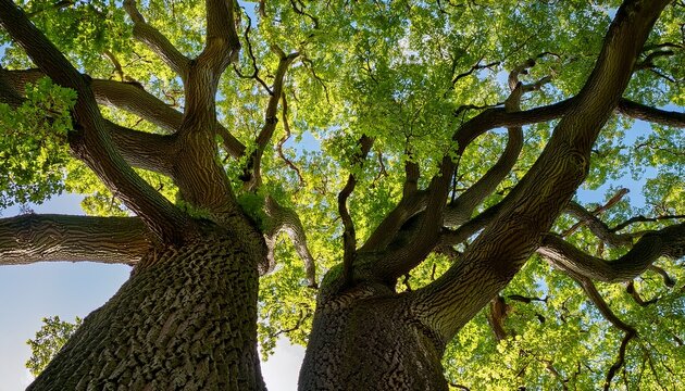 double barrelled oak with green foliage bottom view