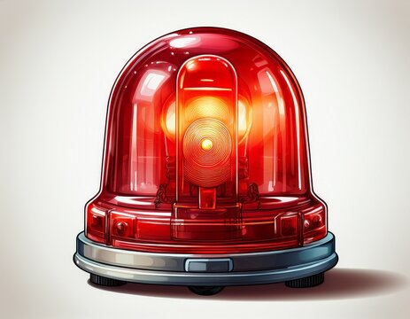 isolated red flasher siren on white background the ambulance flashes