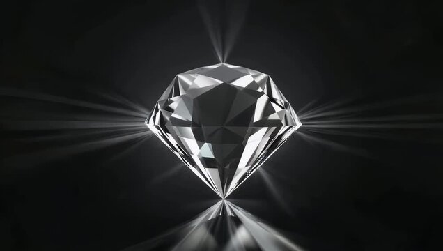 Premium 4K CGI render featuring a flawless brilliant-cut diamond revolving seamlessly in a 360-degree loop creating an opulent backdrop for fine jewelry and luxury marketing