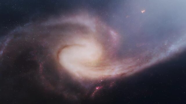Cosmic nebula formation in deep space animation