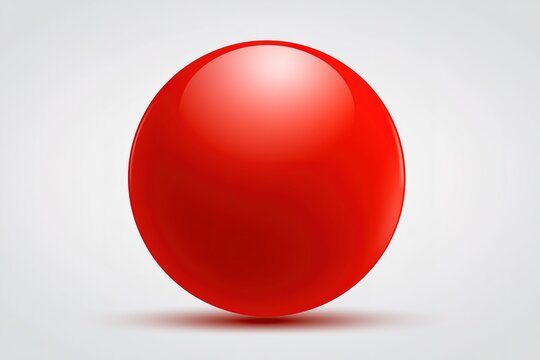 Single glossy red sphere isolated on a smooth gradient light background high quality 3d render for modern visual design.