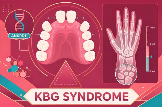 KBG syndrome infographic medical vector illustration of genetic bone and dental conditions