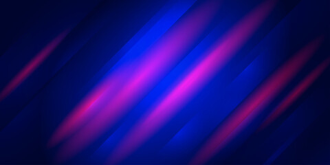 Obraz premium Abstract modern background with dynamic diagonal lines and glowing neon purple-pink light gradients on deep blue