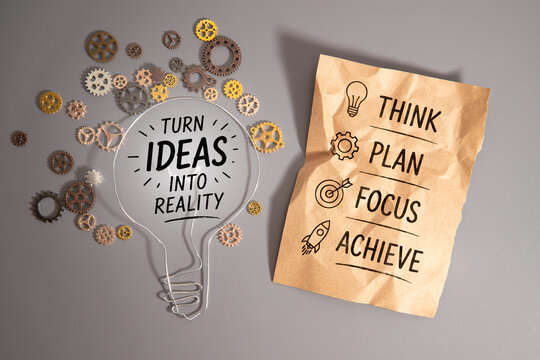 Turn Ideas Into Reality Concept.