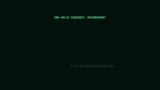 Dna helix sequence recombinant digital genetic code analysis interface animation 4k