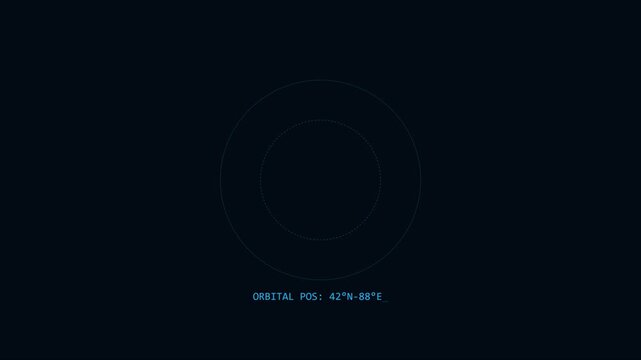 Futuristic hud orbital position radar display with scanning animation for sci-fi interface and data visualization 4k
