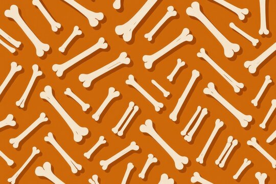 Patterned bones orange background