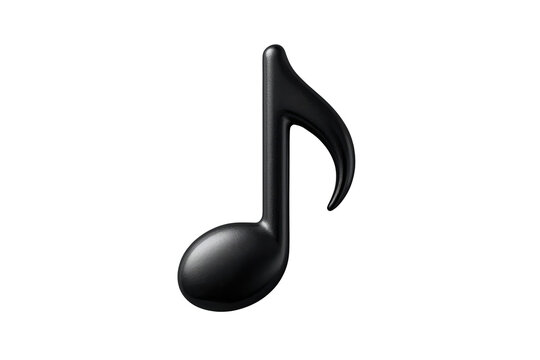 Black musical eighth note with smooth rounded notehead