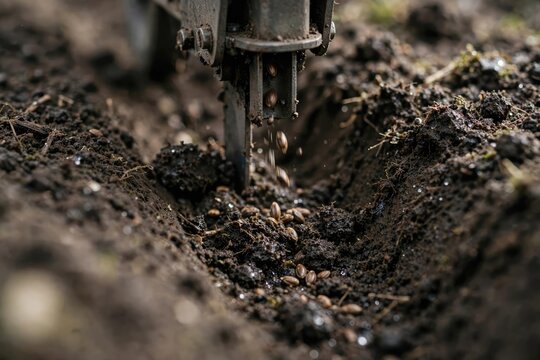 Agricultural Planting Process in Rich Dark Soil