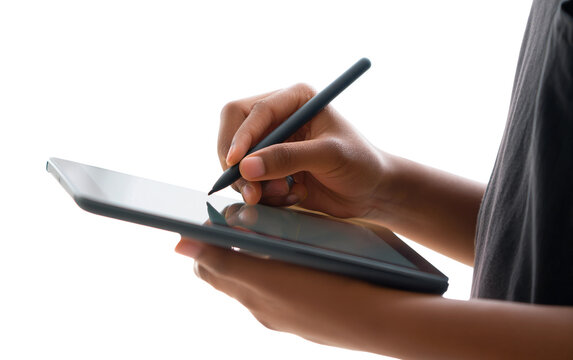 Teenage Student Arranging Digital Educational Files on a Computer for Organized Studying and Academic Productivity Isolated on transparent background PNG