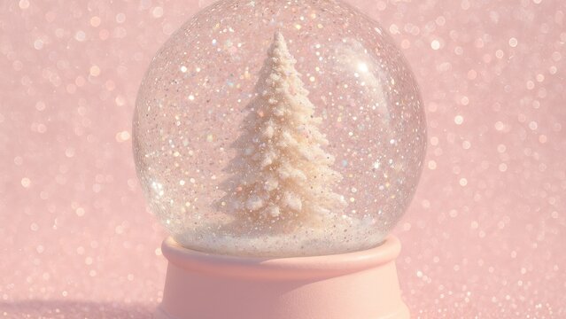 Sparkling pink snow globe magic.