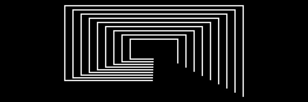 Abstract geometric rectangular spiral pattern