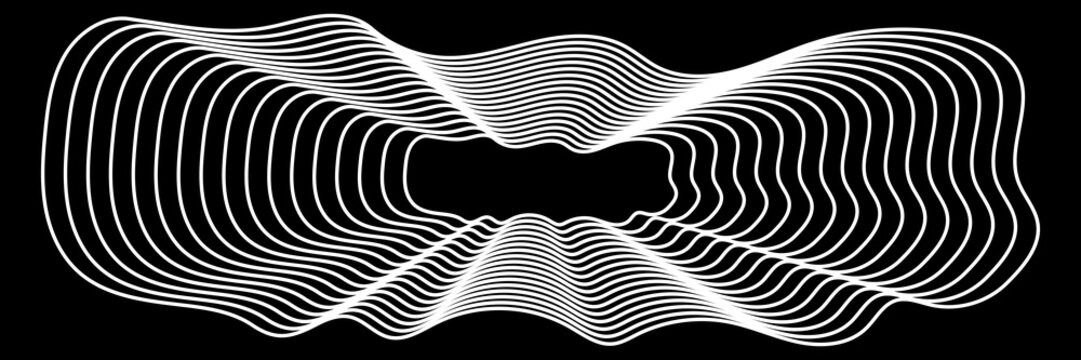 Abstract wavy lines pattern, generative art background