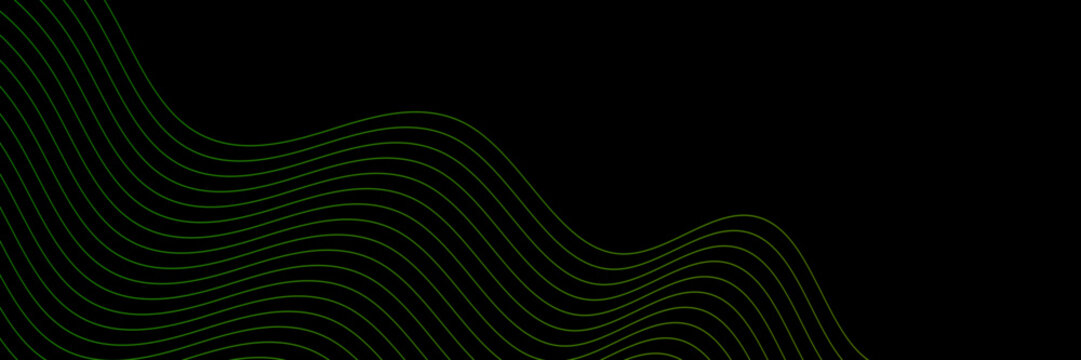 Abstract green wavy lines pattern