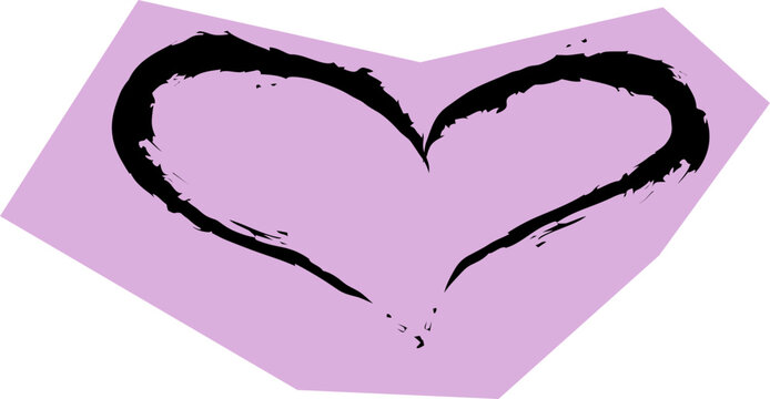 Violet paper cut out heart