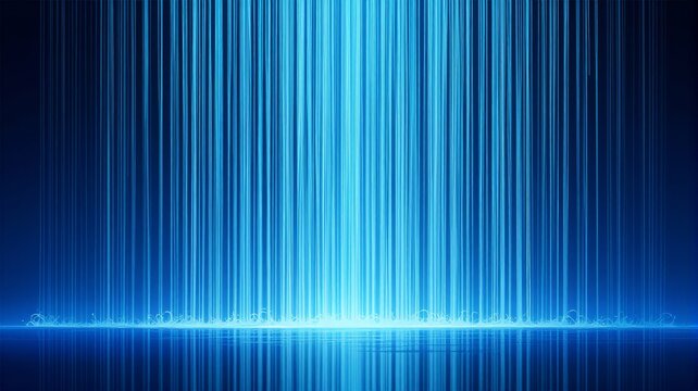 Abstract Glowing Blue Light Rain Background
