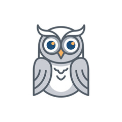 Fototapeta premium Stylized owl bird character illustration.