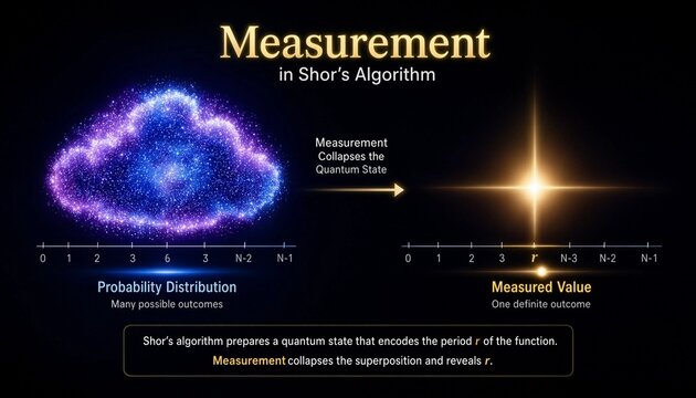 Measurement Collapse in Shor's Algorithm from Probability Cloud to Single Measured Value