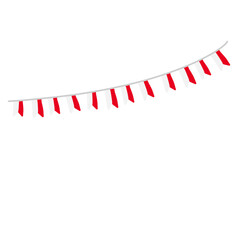 Fototapeta premium red and white bunting flag illustration