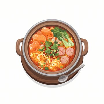 Seblak In Metal Claypot 2K 202608011752 Digital Art Illustration, High Resolution Detailed Visual