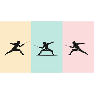 Dynamic fencing athletes in action, showcasing precision, agility, and focus