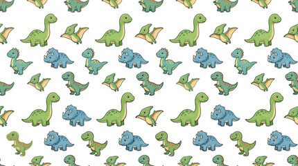 Cute Dinosaur Pattern Isolated © Brownis